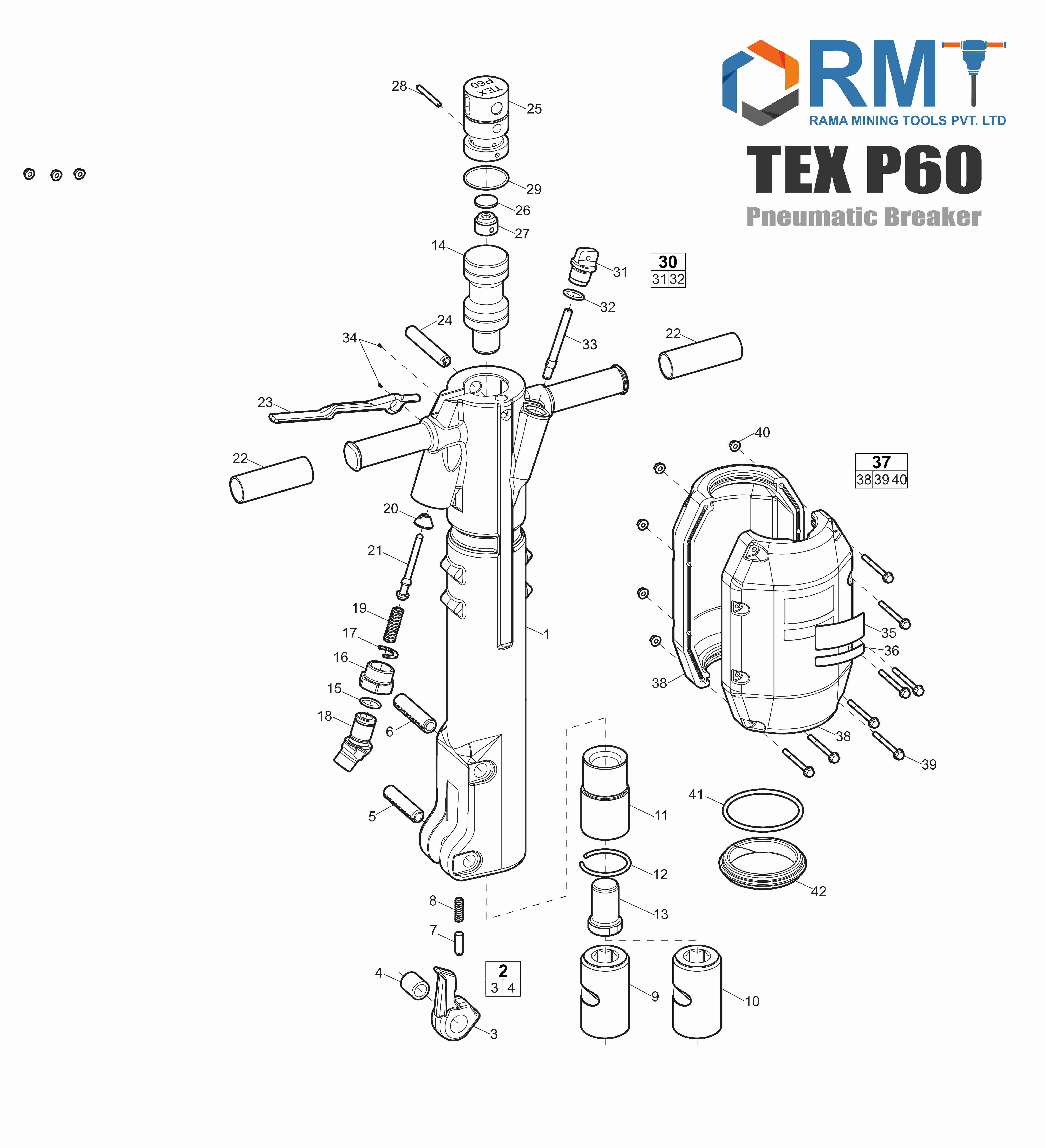 TEX P60S - Pneumatic Breaker